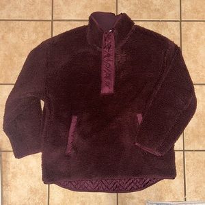 Athleta Cozy Sherpa Snap Sweatshirt